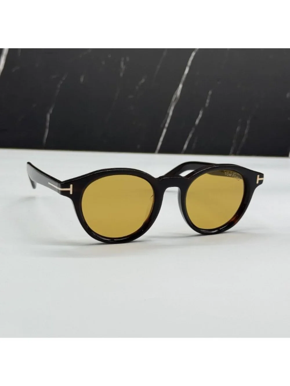 NWT Tom Ford FT1123-D 52E Black Yellow Sunglasses Authentic